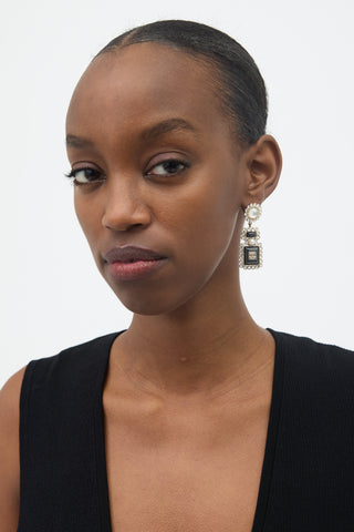 Chanel FW 2021 Crystal CC Earrings