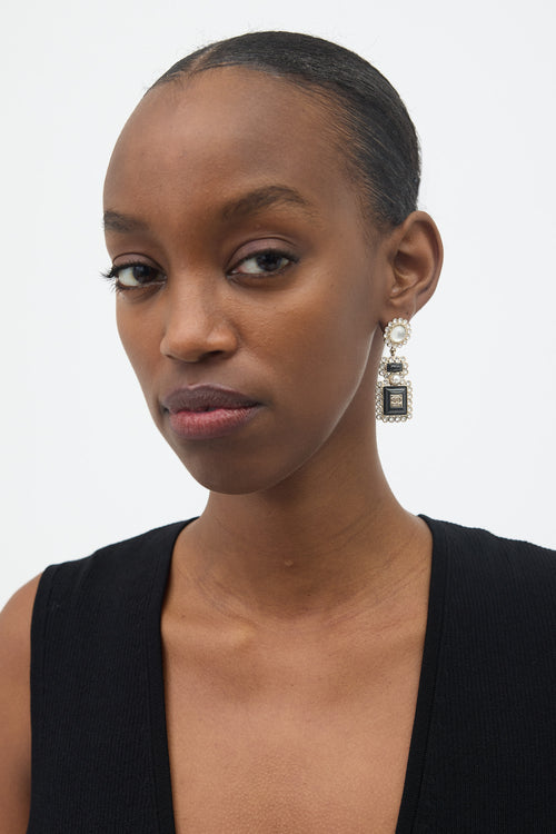 Chanel FW 2021 Crystal CC Earrings