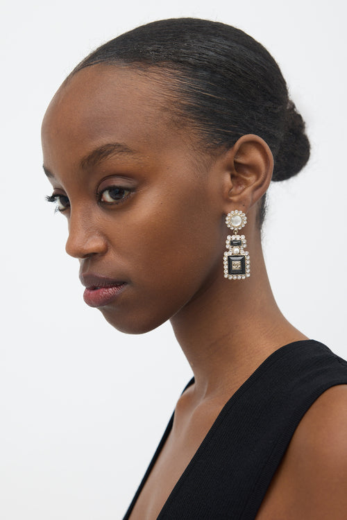 Chanel FW 2021 Crystal CC Earrings