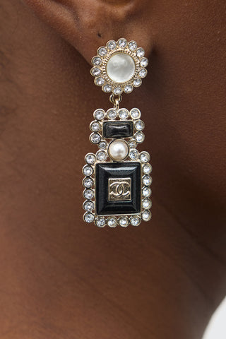 Chanel FW 2021 Crystal CC Earrings