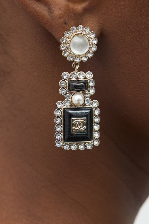 Chanel FW 2021 Crystal CC Earrings