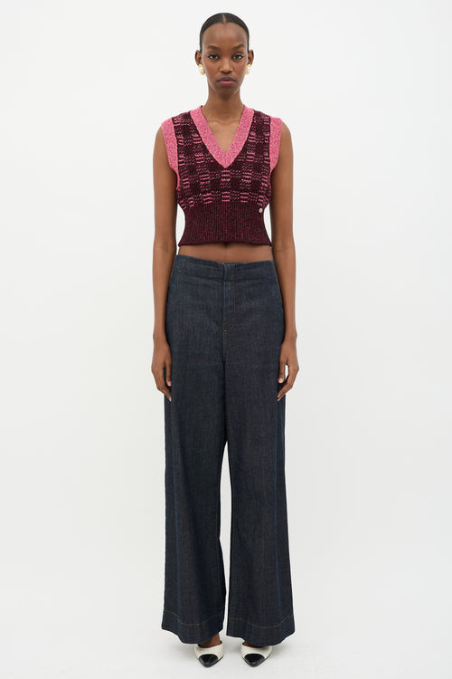 Chanel FW 2022 Cashmere Knit Check Vest
