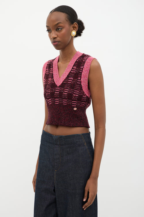 Chanel FW 2022 Cashmere Knit Check Vest