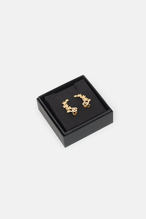 Chanel FW 2023 Flower CC Clip On Climber Earrings