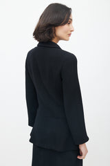 Chanel Fall 1997 Black Wool Peplum Suit