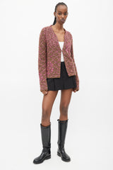 Chanel Fall 2001 Brown & Pink Cardigan