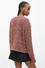 Chanel Fall 2001 Brown & Pink Cardigan