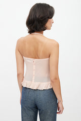Chanel Fall 2003 Pink Ruffle Halter Top
