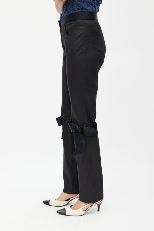 Chanel Fall 2005 Black Silk Bow Trouser