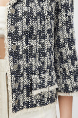 Chanel Fall 2005 Navy & Cream Tweed CC Blazer