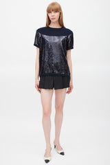 Chanel Fall 2008 Navy Cashmere & Sequin Top