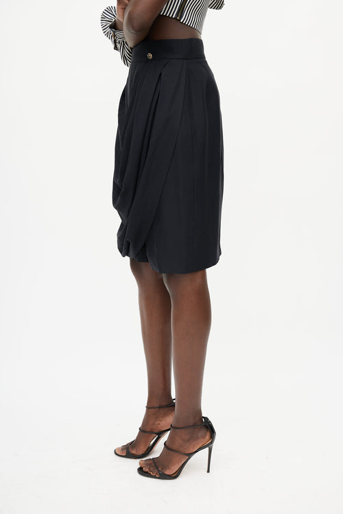 Chanel Fall 2012 Paris-Bombay Black Pleated Skirt