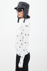 Chanel Fall 2021 White & Black CC Turtleneck Top