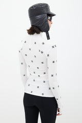 Chanel Fall 2021 White & Black CC Turtleneck Top