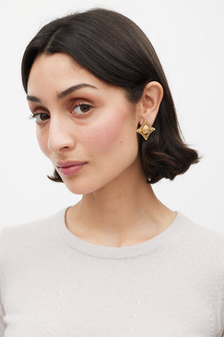 Chanel Fall 2023 Gold & Crystal CC Earring