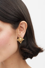 Chanel Fall 2023 Crystal CC Quatrefoil Earrings