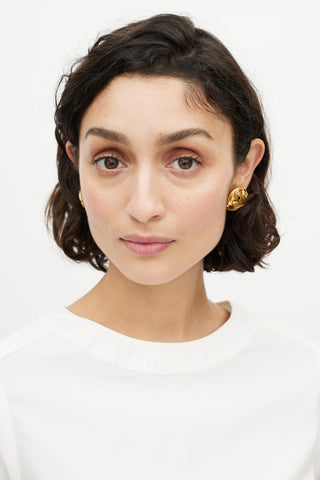 Chanel Fall 1994 Gold Multi CC Clip On Earring
