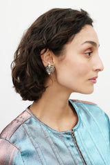 Chanel Fall 1997 Silver Wire & Pearl Clip On Earrings