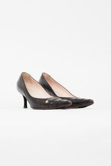 Chanel Fall 2004 Brown Leather Pleated Heel