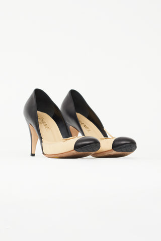 Chanel Fall 2007 Black & Beige Bow Ballet Heel