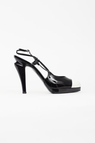 Chanel Fall 2008 Black & White Patent Slingback Heel