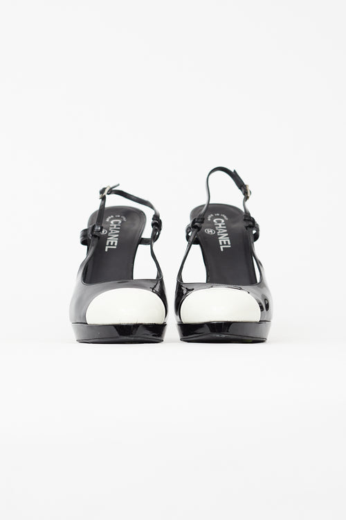 Chanel Fall 2008 Black & White Patent Slingback Heel