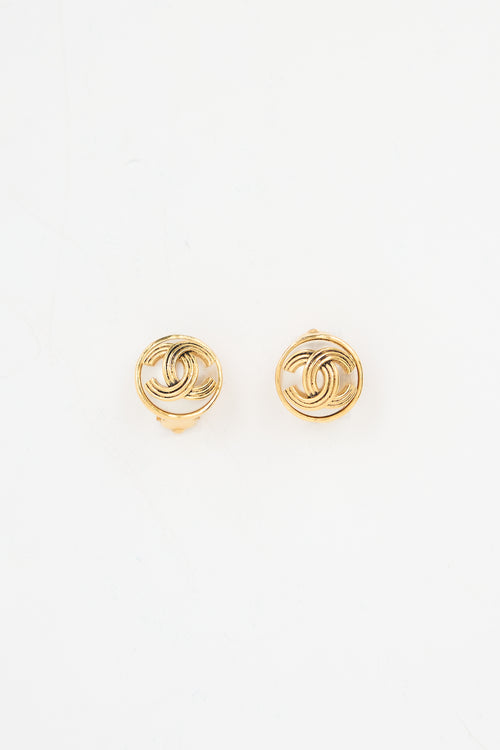 Chanel Fall 1994 Faux Pearl CC Clip On Earrings