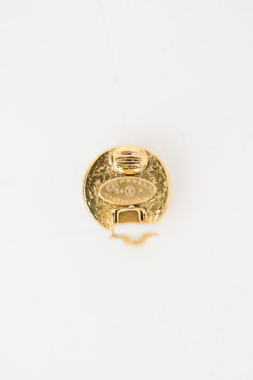 Chanel Fall 1994 Faux Pearl CC Clip On Earrings