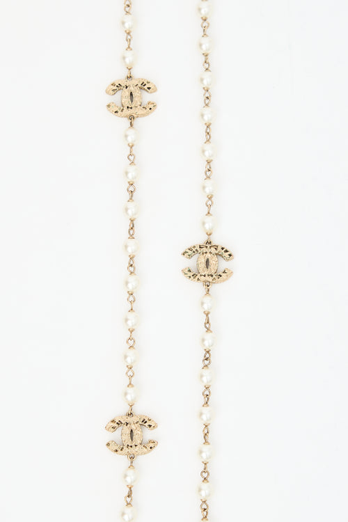 Chanel Faux Pearl CC Necklace