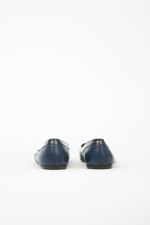 Chanel Patent Leather Cap Toe CC Flat