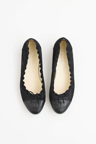 Chanel Suede Scalloped Flat
