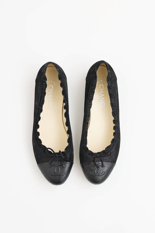 Chanel Suede Scalloped Flat