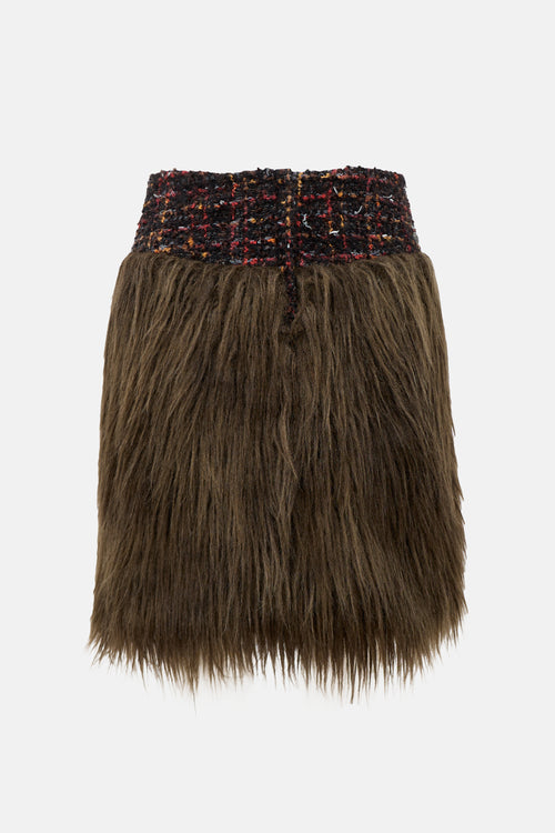 FW 2010 Faux Fur & Tweed Skirt