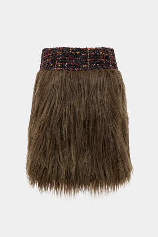 FW 2010 Faux Fur & Tweed Skirt