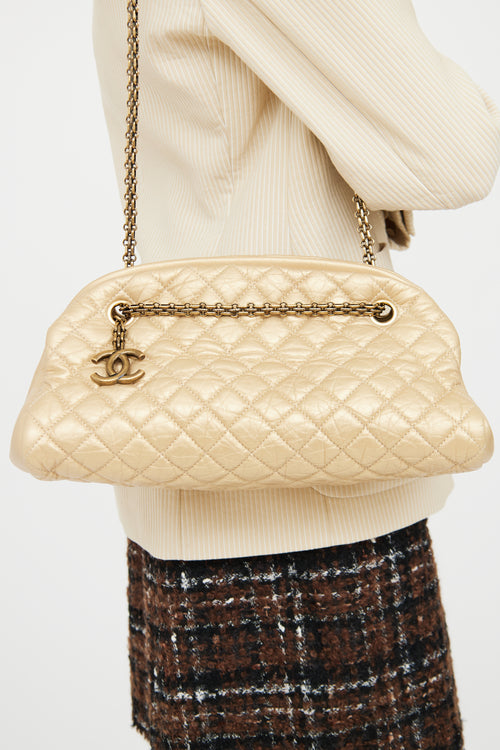 Chanel Gold Just Mademoiselle Bowler Bag