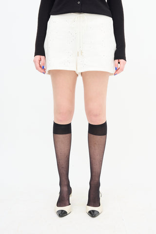Chanel Glitter Cotton Drawstring Shorts