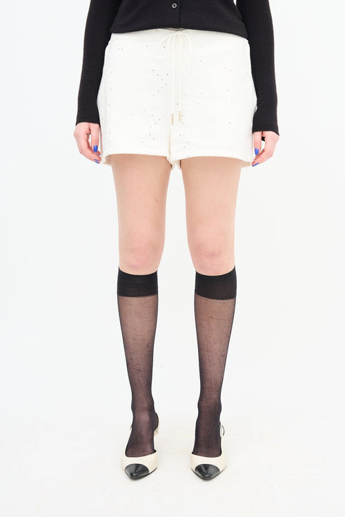Chanel Glitter Cotton Drawstring Shorts