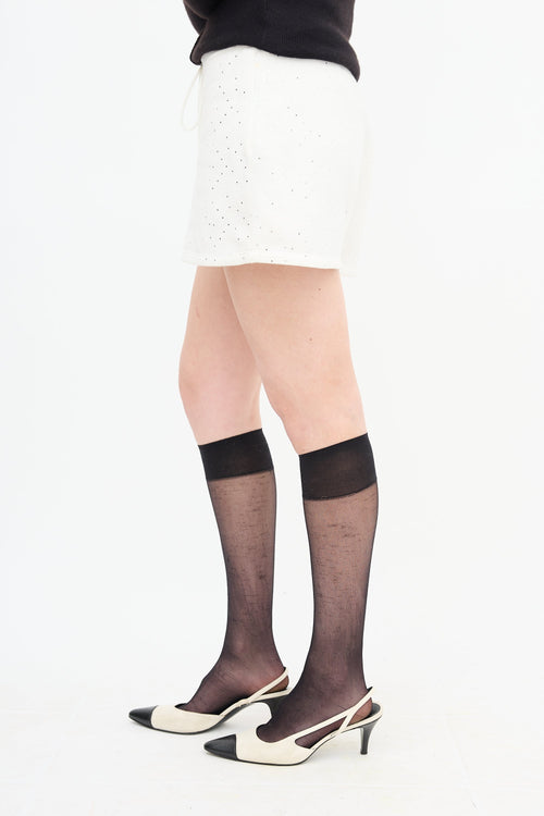 Chanel Glitter Cotton Drawstring Shorts