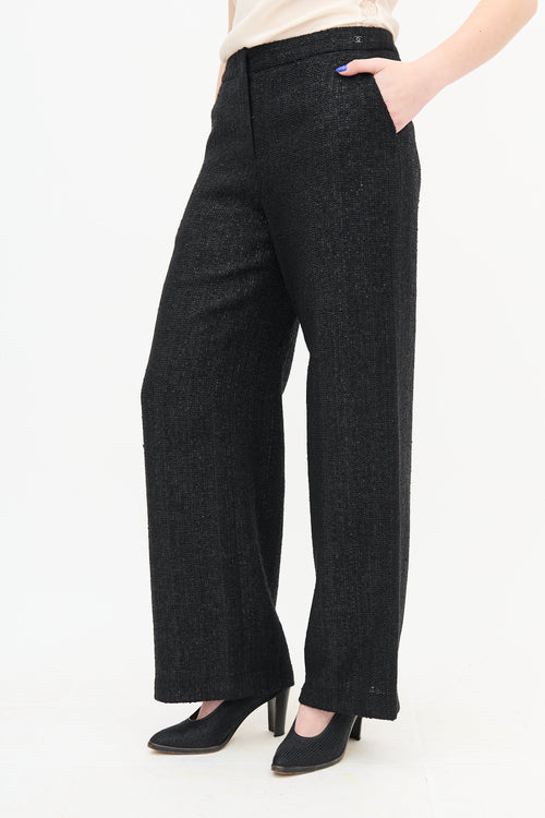 Chanel Glitter Wide Leg Trouser