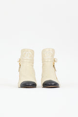 Chanel Glitter Suede CC Ankle Boot