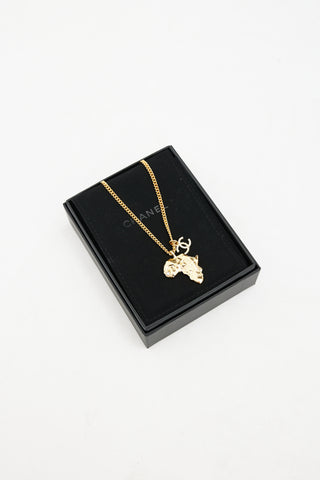 Chanel Gold Africa CC Pendant Necklace