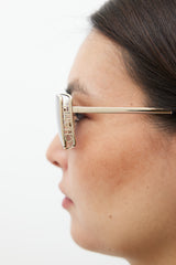 Chanel Gold & Black 71542 Rectangular Sunglasses