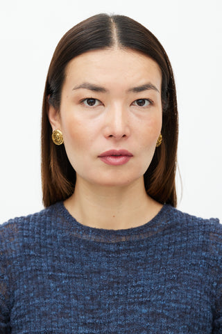 Chanel CC Braided Circle Earrings