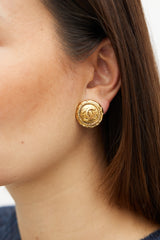 Chanel CC Braided Circle Earrings