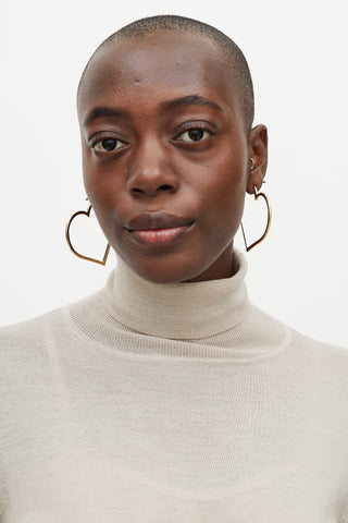 Chanel Spring 2004 Heart Hoop Earrings