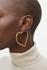 Chanel Spring 2004 Heart Hoop Earrings