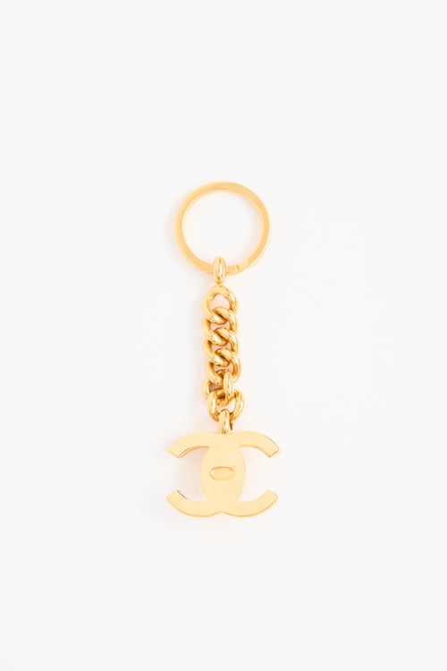 Chanel Gold Turnlock Keychain