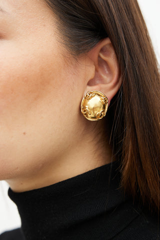 Chanel CC Oval Earrings