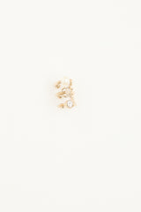 Chanel2024 Faux Pearl Crystal Logo Ear Cuff
