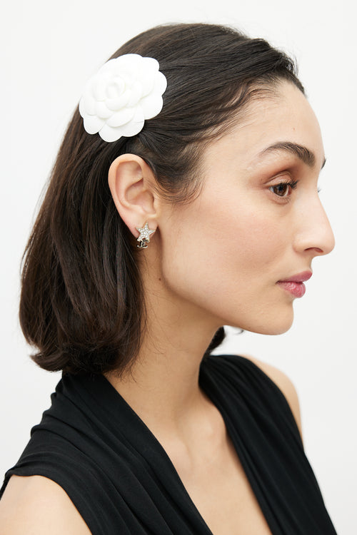 Chanel Gold Embellished CC Star Earring